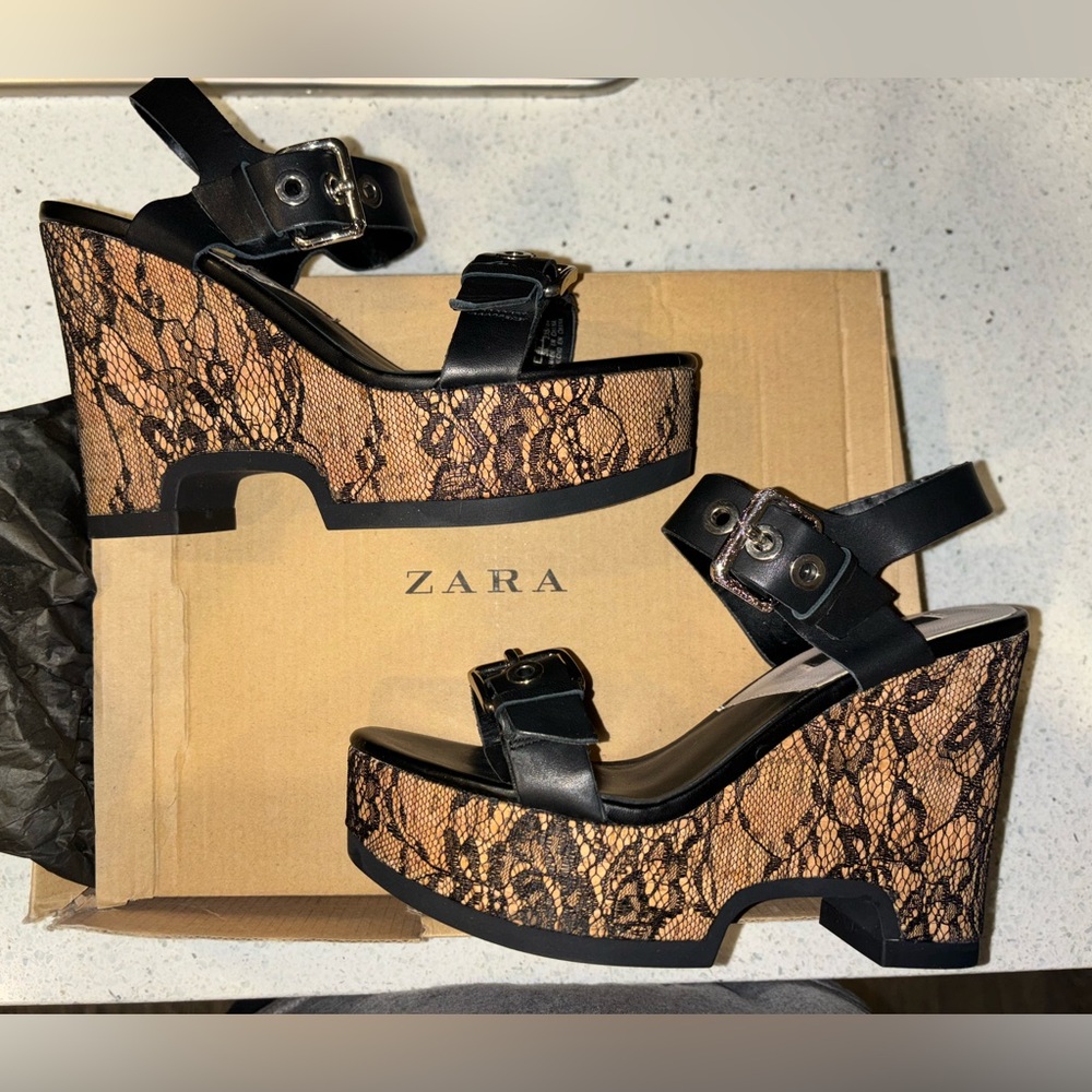 NEW in box Zara Lace Wedge